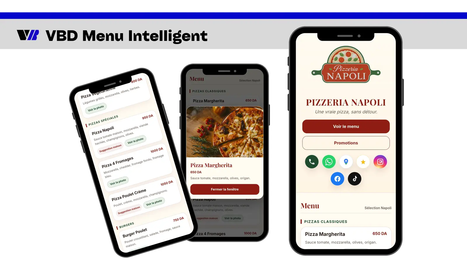 Aperçu animé du Menu Intelligent Pizzeria Napoli