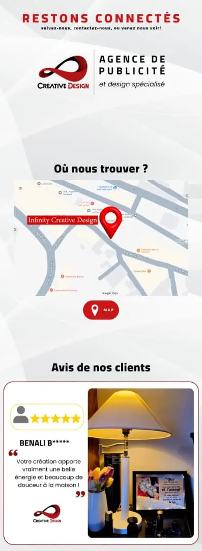 Page de localisation mobile Infinity Creative Design
